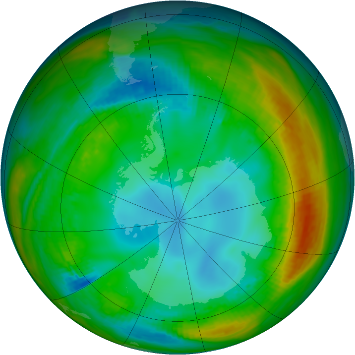 Antarctic ozone map for 26 July 1982
